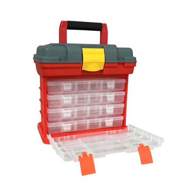 Portable Plastic Tool Storage Box Durable Organizer Box, 4 Drawers With 18  Compartments Each For Hardware, Fish Tackle, Beads - Tool Case - AliExpress
